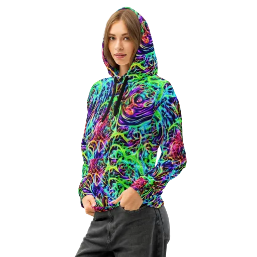 Electric Wilds on a Cotton Hoodie