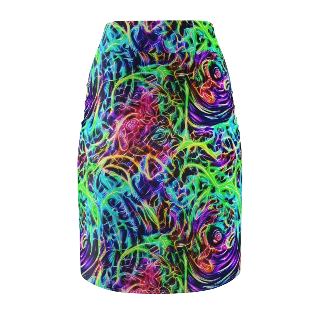 Electric Wilds on Pencil Skirt — Back