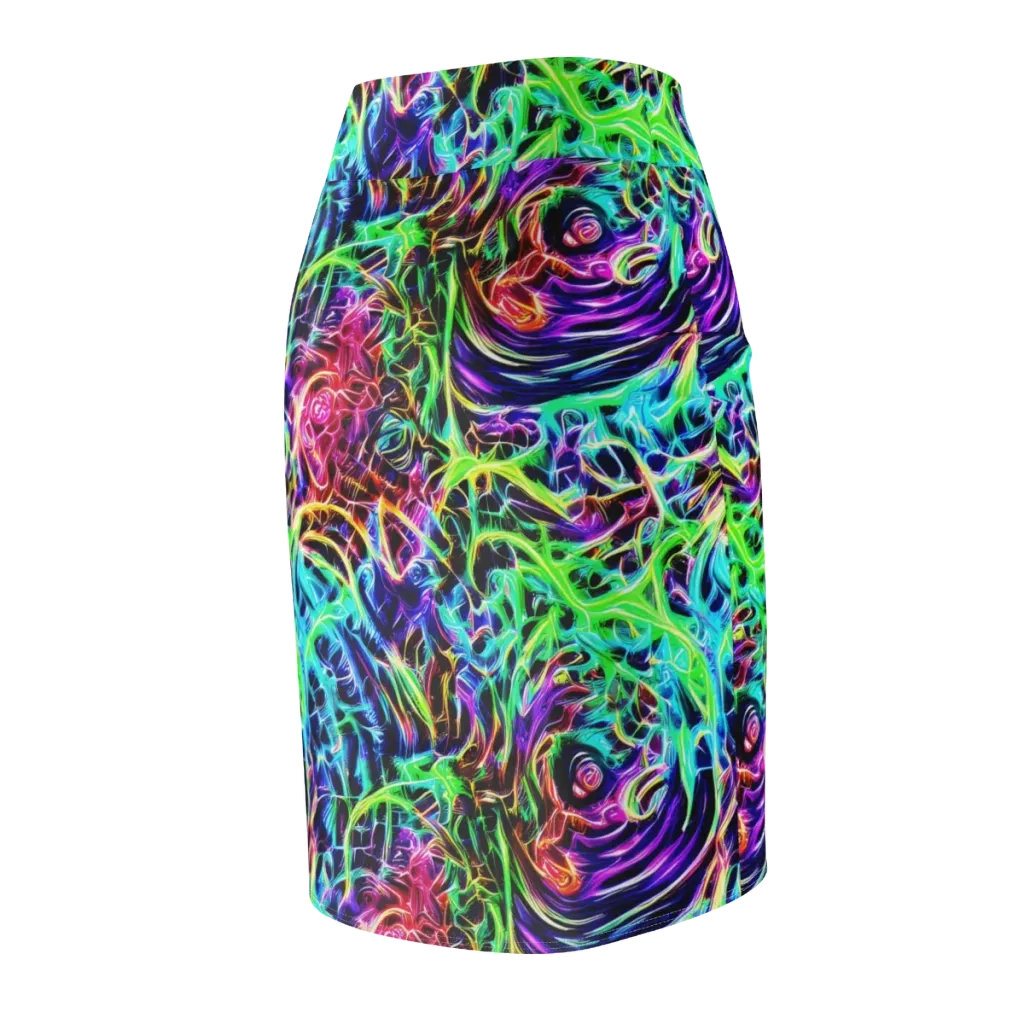 Electric Wilds on Pencil Skirt — Back Side