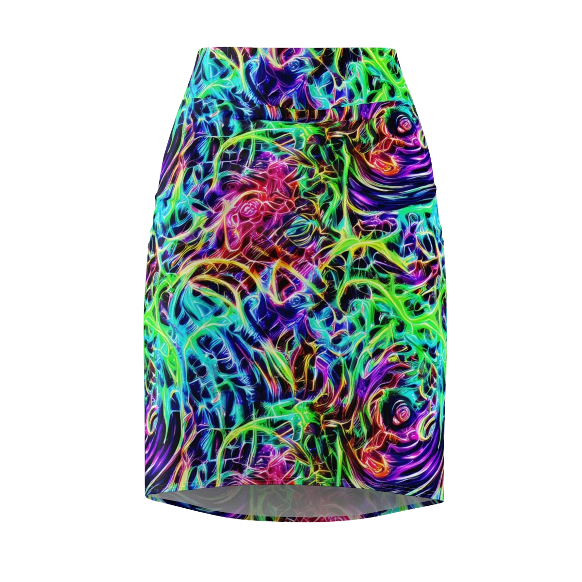Electric Wilds on Pencil Skirt — Front
