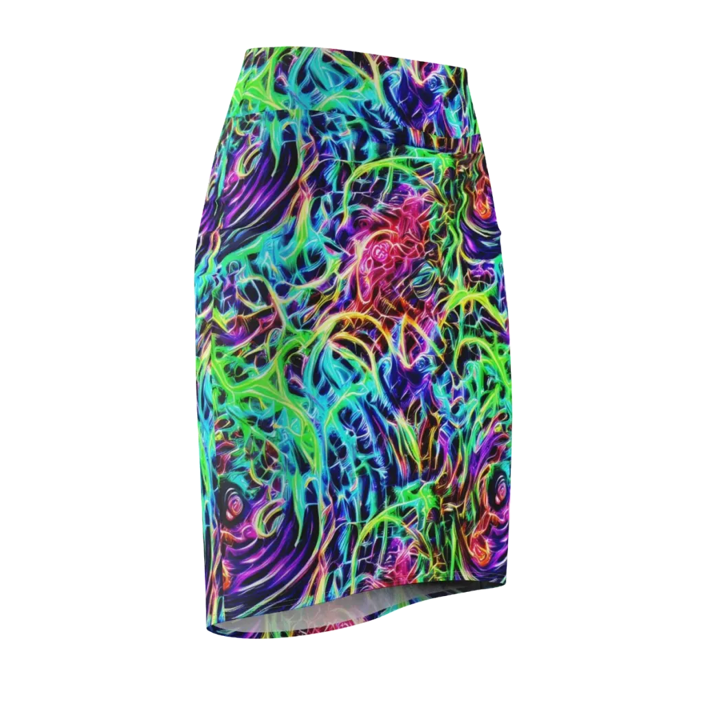 Electric Wilds on Pencil Skirt — Front Side