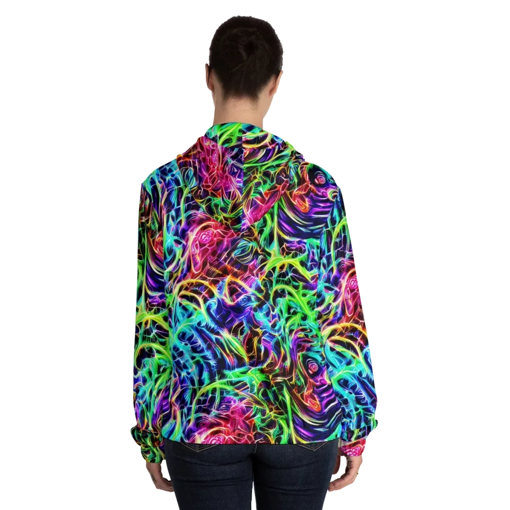 Electric Wilds on Women's Full-Zip Hoodie — Back On Person