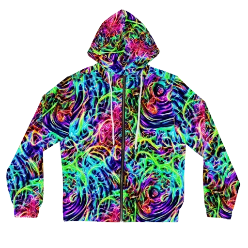 Electric Wilds on a Women's Full-Zip Hoodie