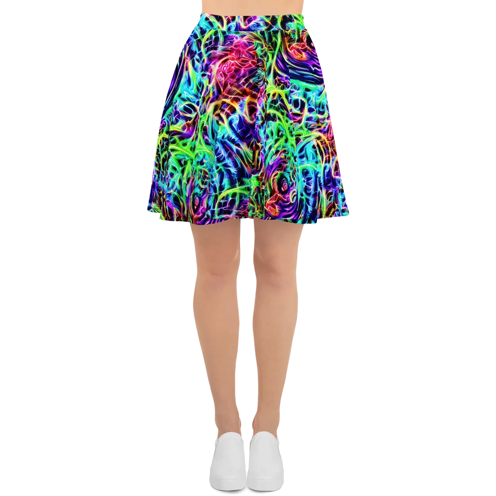 Electric Wilds on Skater Skirt — Front