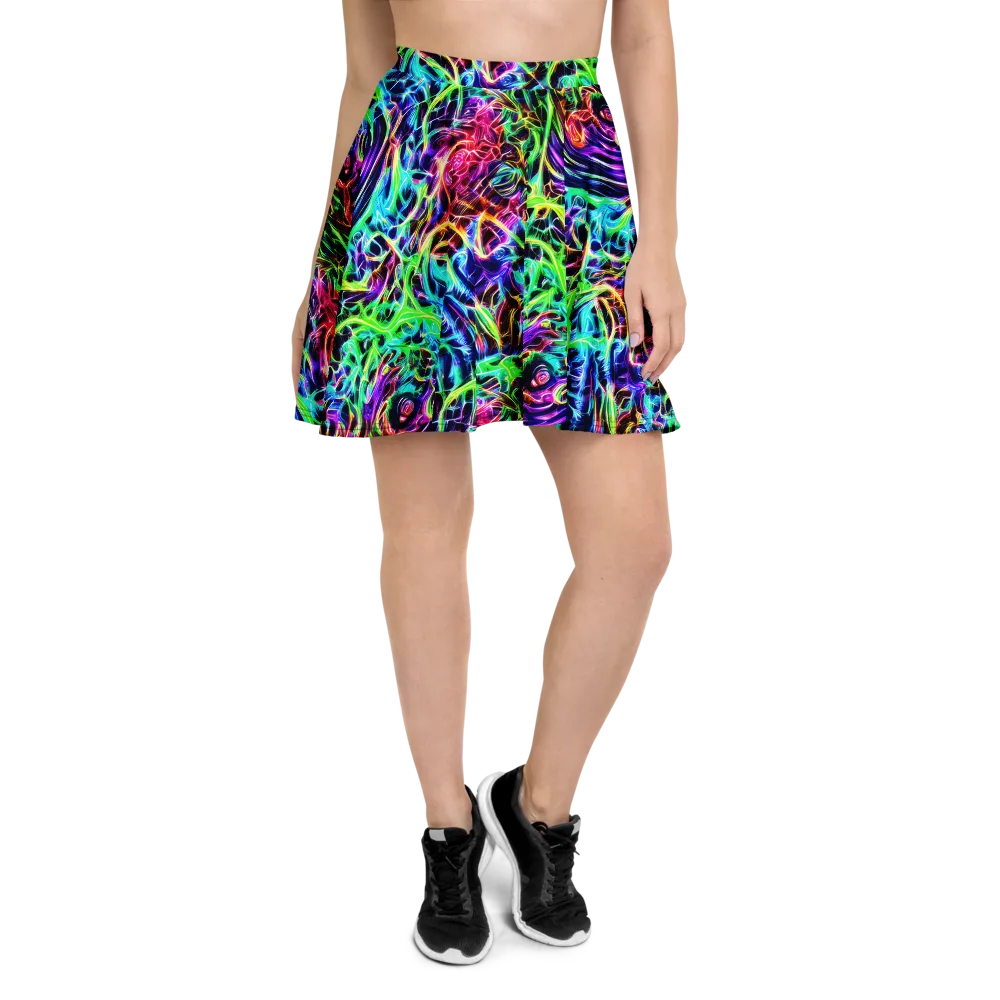 Electric Wilds on Skater Skirt — Front