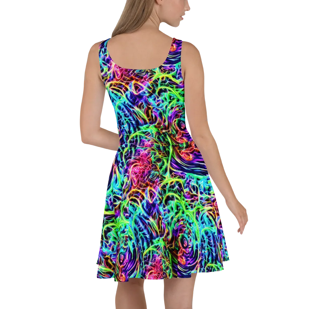 Electric Wilds on Skater Dress — Back