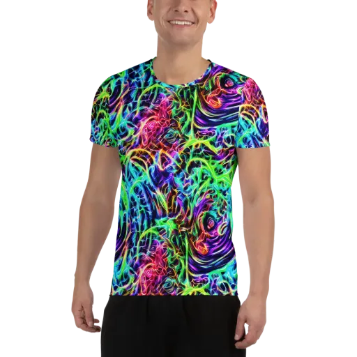 Electric Wilds on a Men's Athletic T-Shirt