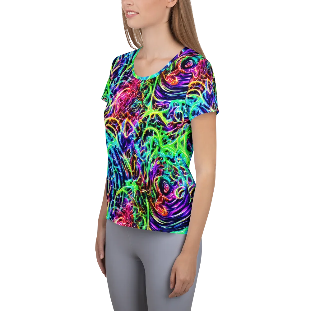 Electric Wilds on Women's Athletic T-Shirt — Left