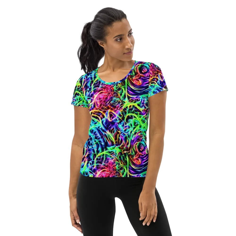 Electric Wilds on Women's Athletic T-Shirt — Front