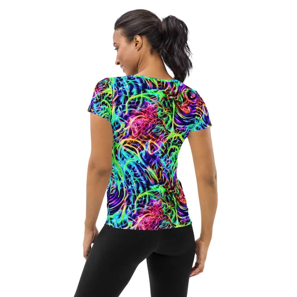 Electric Wilds on Women's Athletic T-Shirt — Back