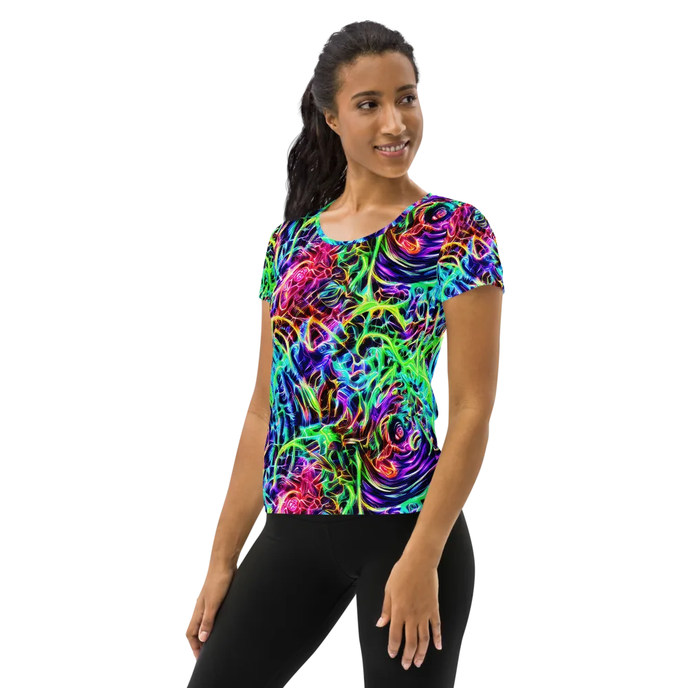 Electric Wilds on Women's Athletic T-Shirt — Left