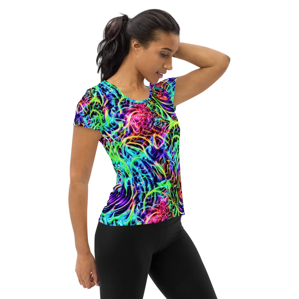 Electric Wilds on Women's Athletic T-Shirt — Right
