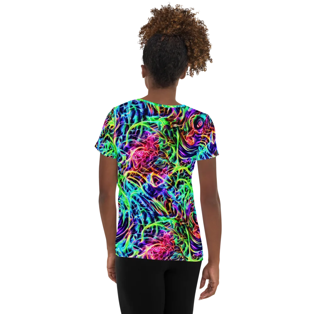 Electric Wilds on Women's Athletic T-Shirt — Back