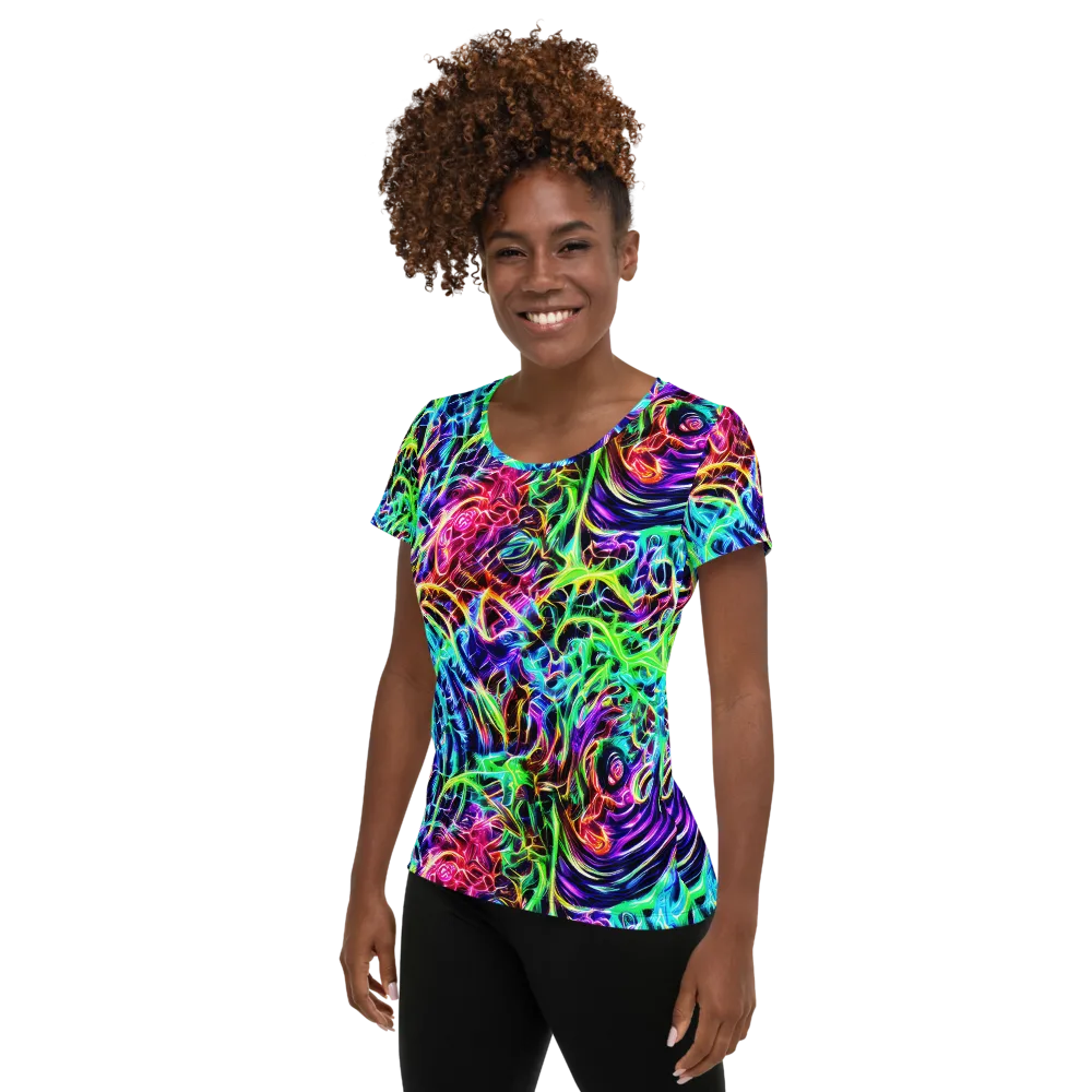 Electric Wilds on Women's Athletic T-Shirt — Left