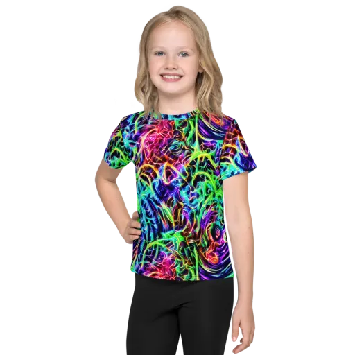 Electric Wilds on a Kids Crew Neck T-Shirt