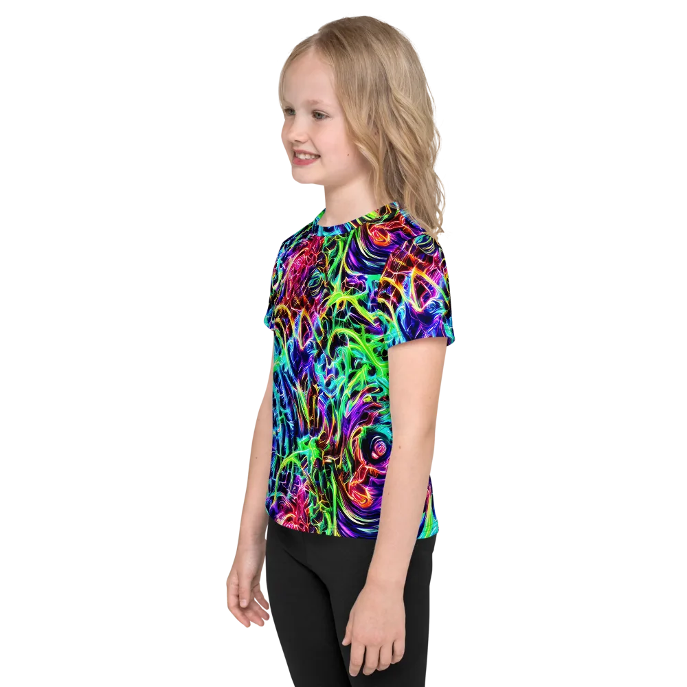 Electric Wilds on Kids Crew Neck T-Shirt — Left