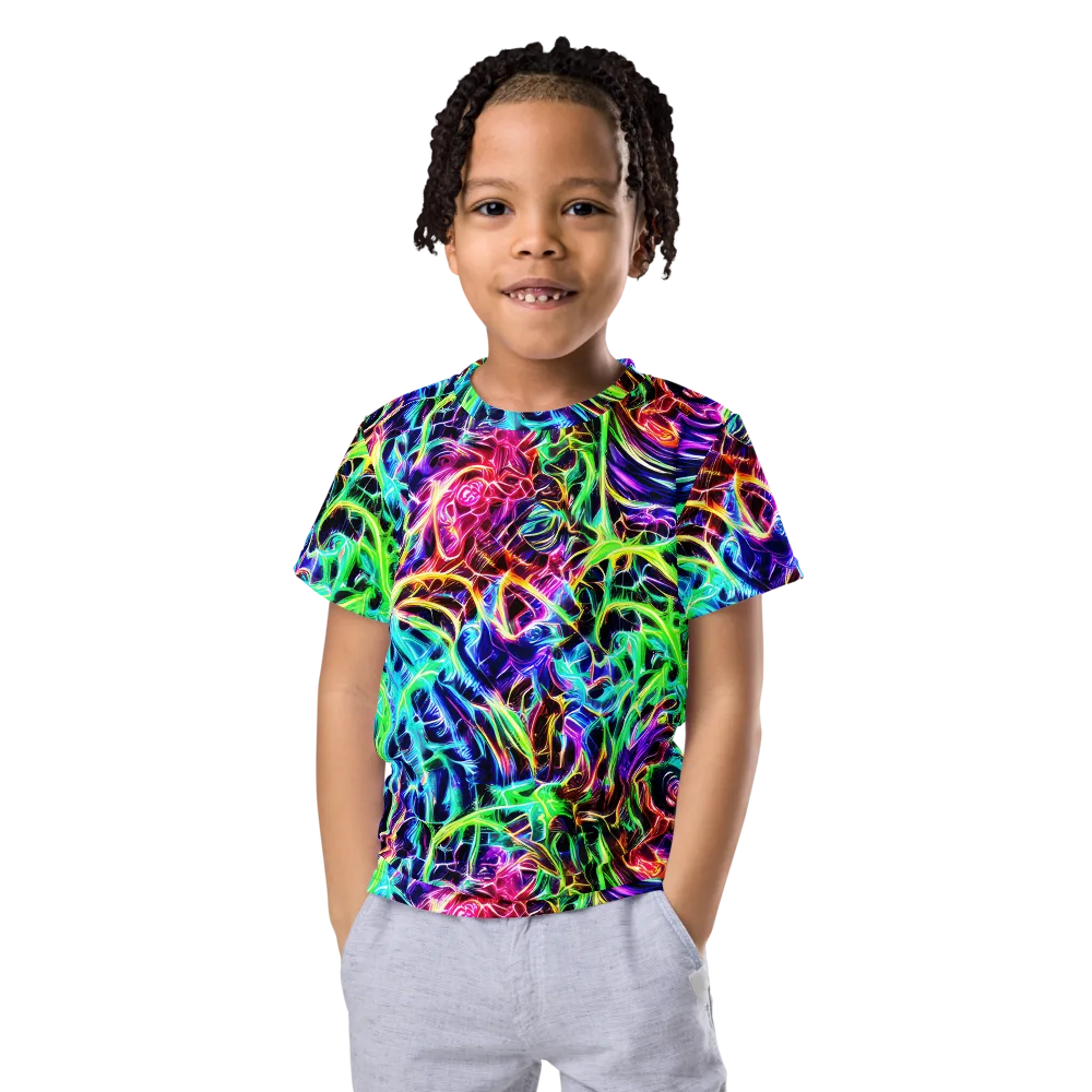 Electric Wilds on Kids Crew Neck T-Shirt — Front
