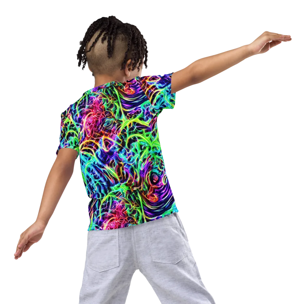 Electric Wilds on Kids Crew Neck T-Shirt — Back