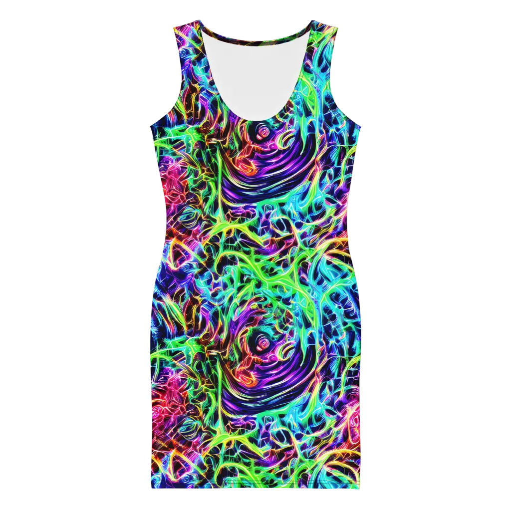 Electric Wilds on Bodycon Dress — Front