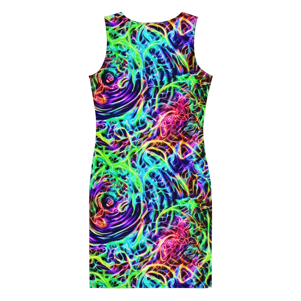 Electric Wilds on Bodycon Dress — Back