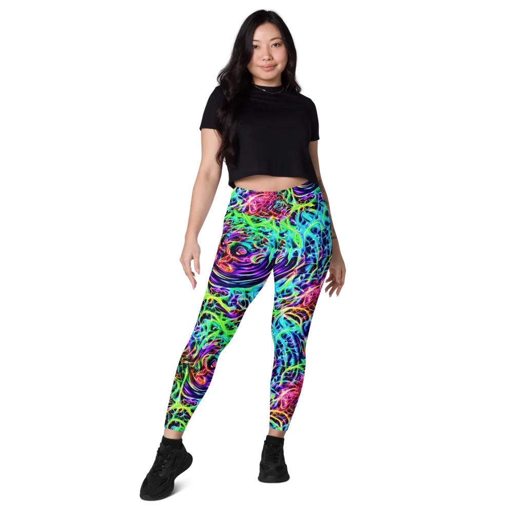 Electric Wilds on Leggings with Pockets — Front