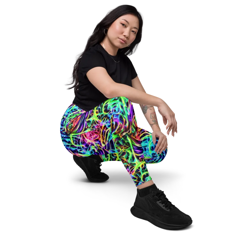 Electric Wilds on Leggings with Pockets — Right Front