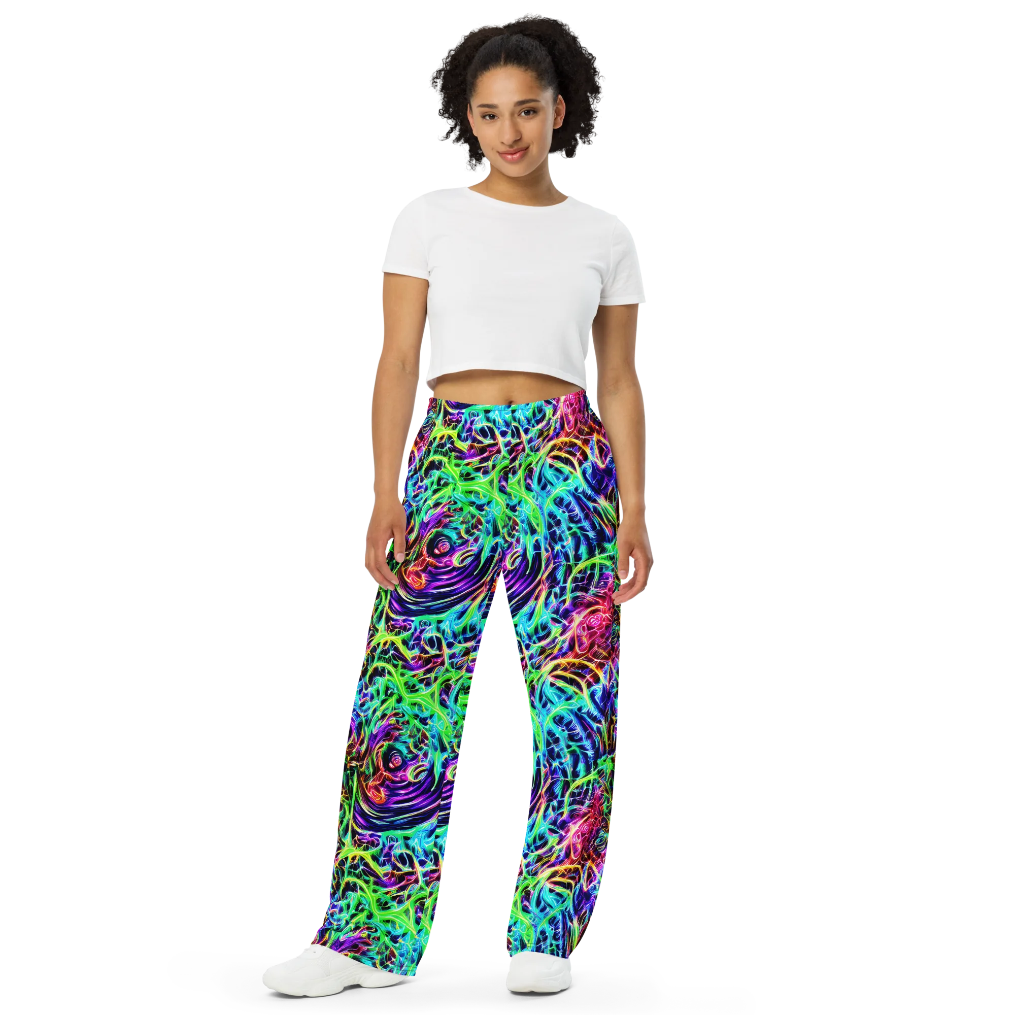 Electric Wilds on Wide-Leg Pants — Front