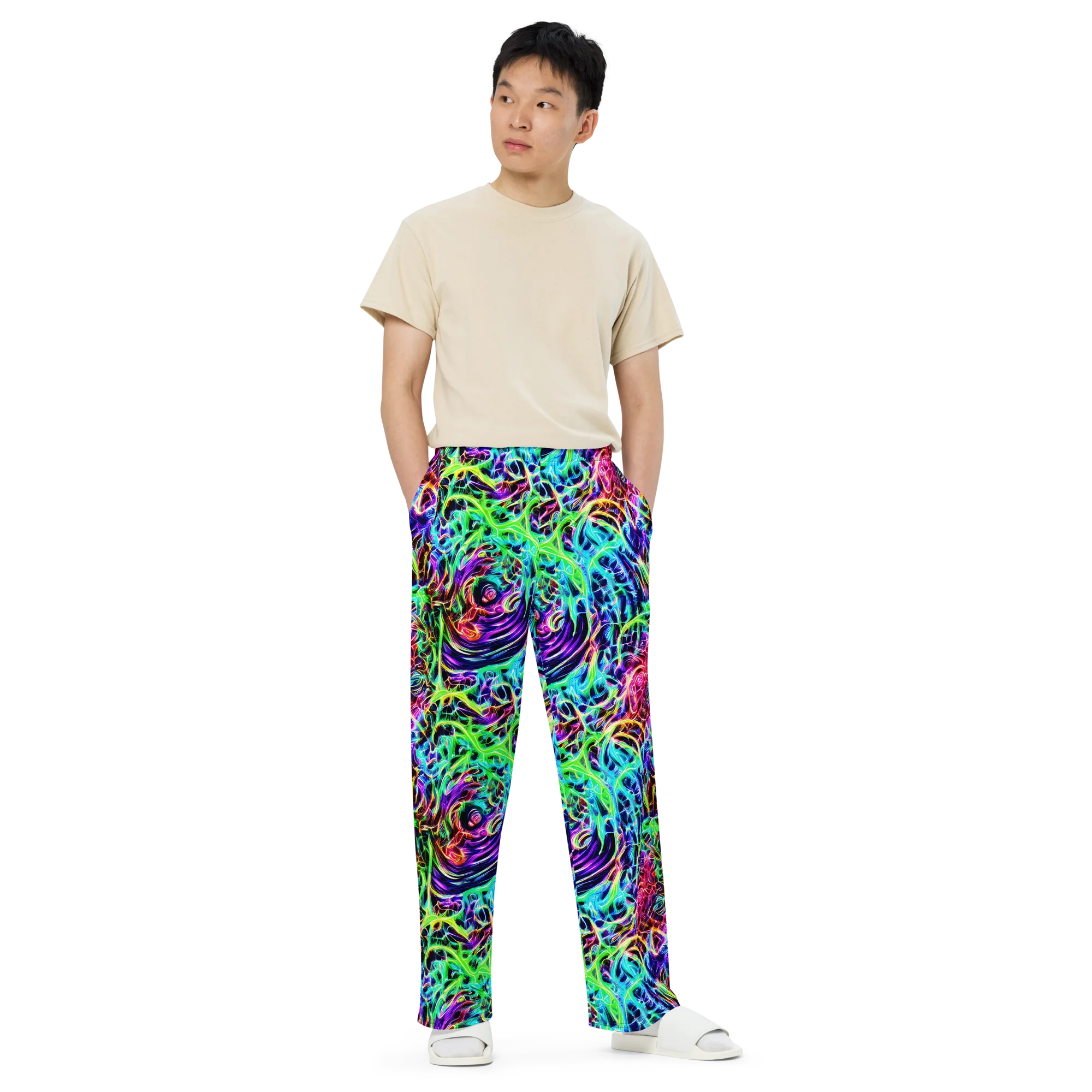 Electric Wilds on Wide-Leg Pants — Front