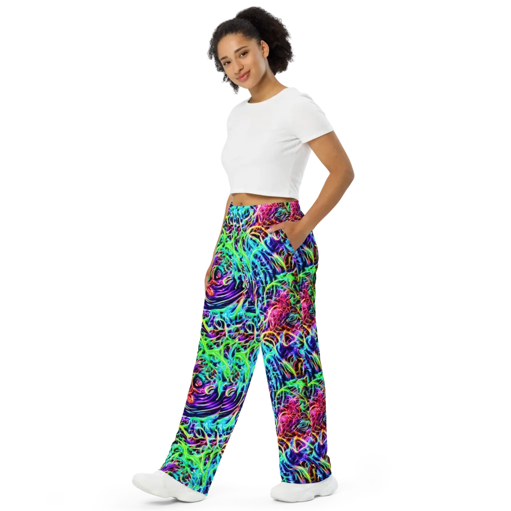 Electric Wilds on Wide-Leg Pants — Left Front