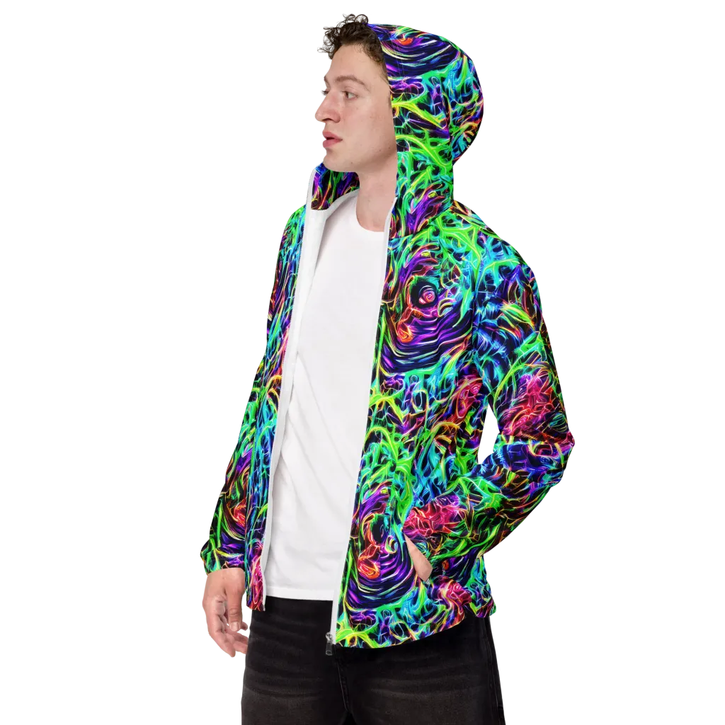 Electric Wilds on Men's Windbreaker — Left Front