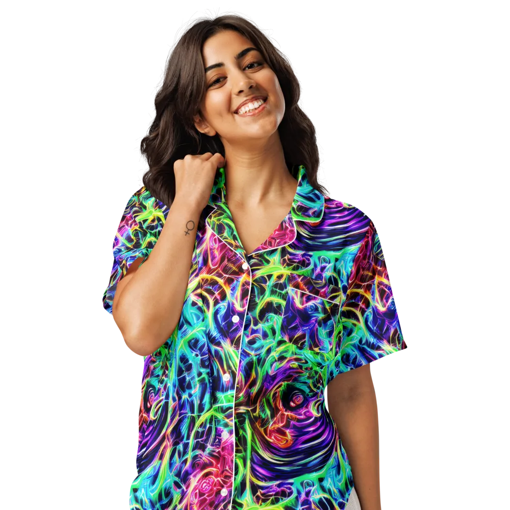 Electric Wilds on Women's Short Sleeve Pajama Top — Front