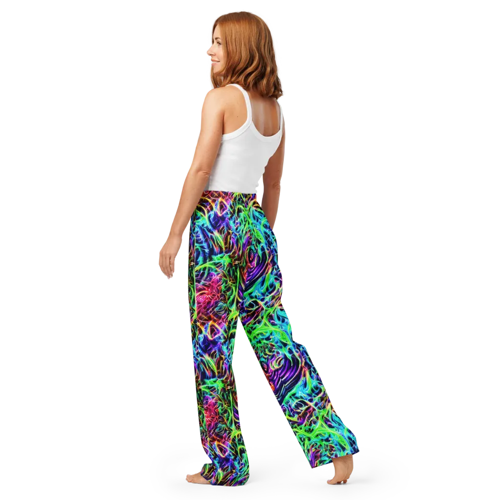 Electric Wilds on Women's Pajama Pants — Back