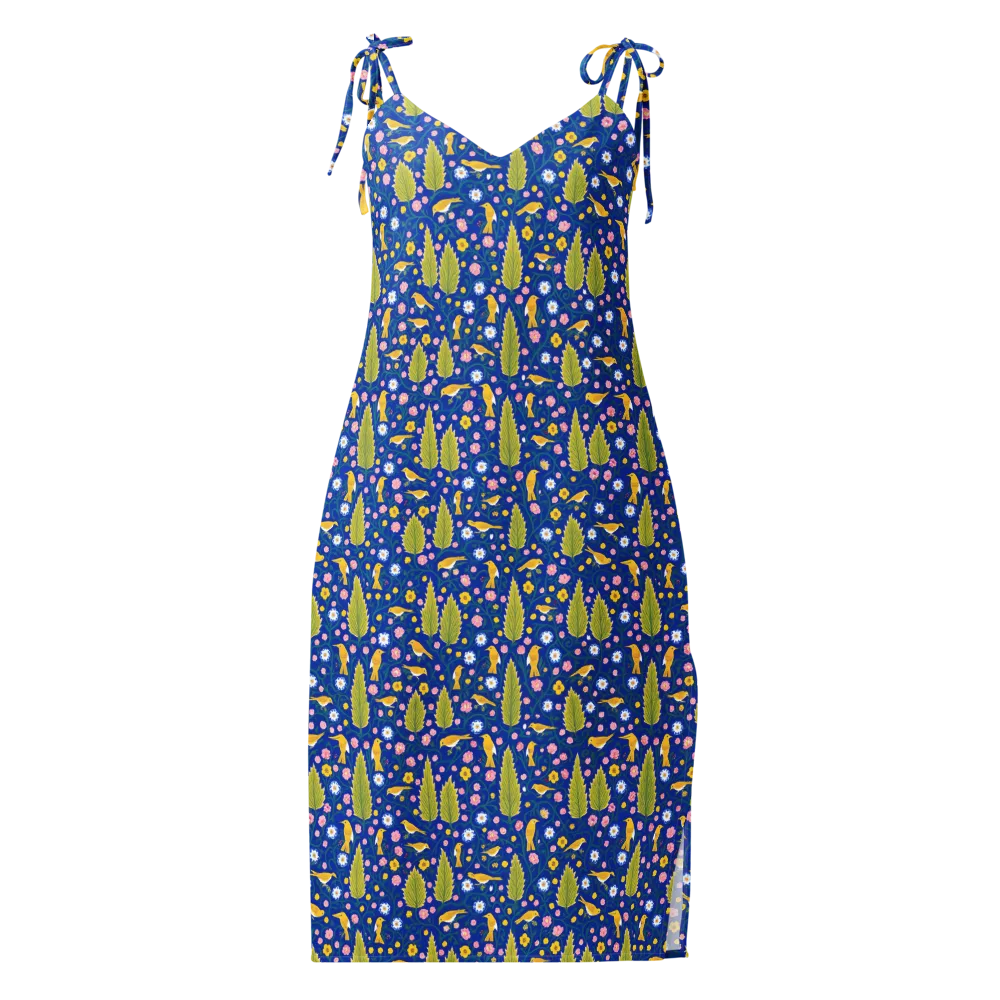 Golden Garden Flight on Slip Dress — Front