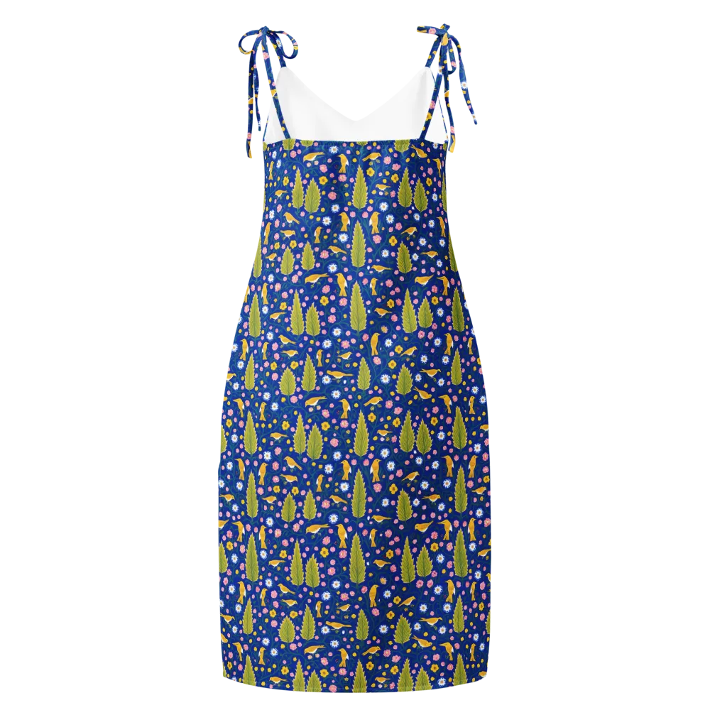 Golden Garden Flight on Slip Dress — Back