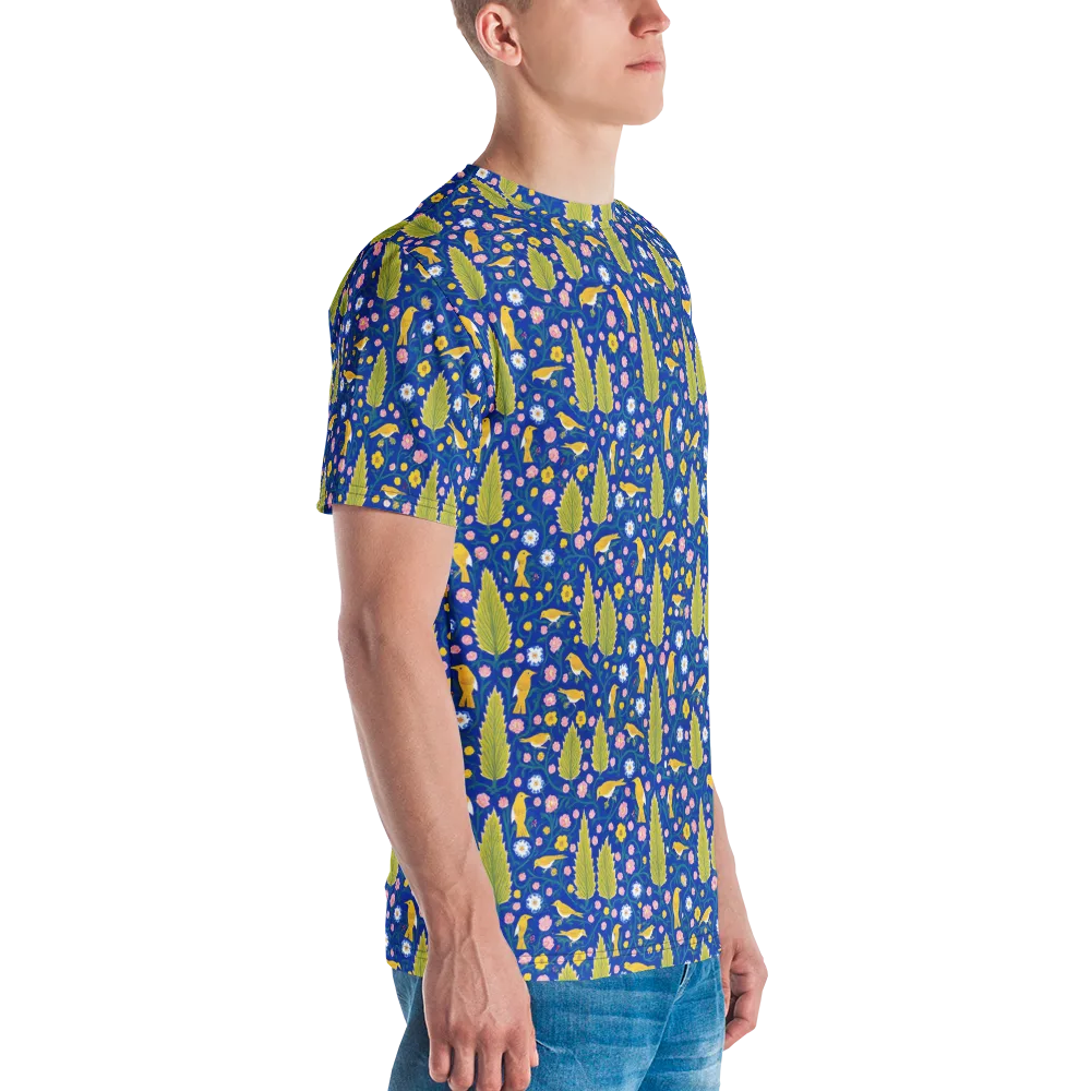 Golden Garden Flight on Men's Crew Neck T-Shirt — Right