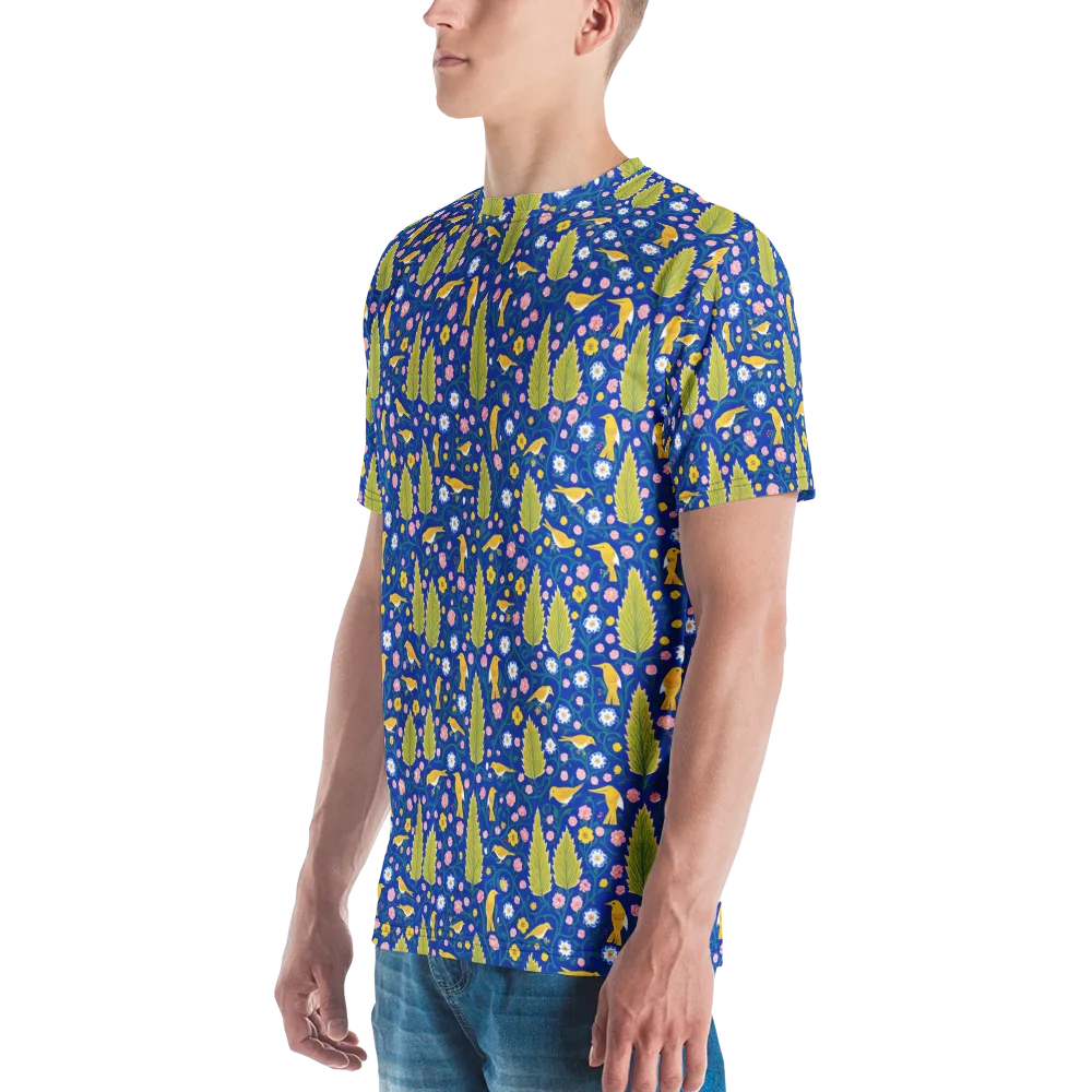 Golden Garden Flight on Men's Crew Neck T-Shirt — Left