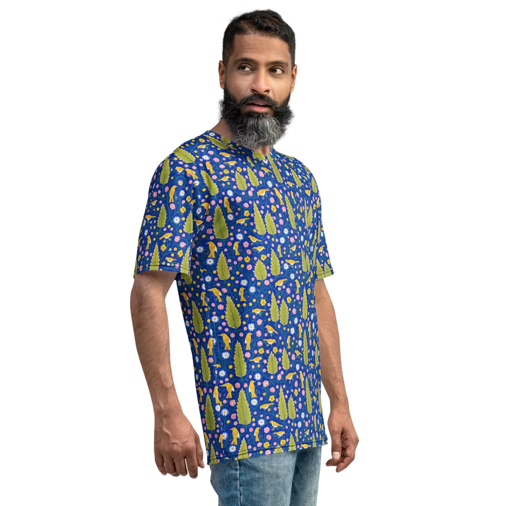 Golden Garden Flight on Men's Crew Neck T-Shirt — Right