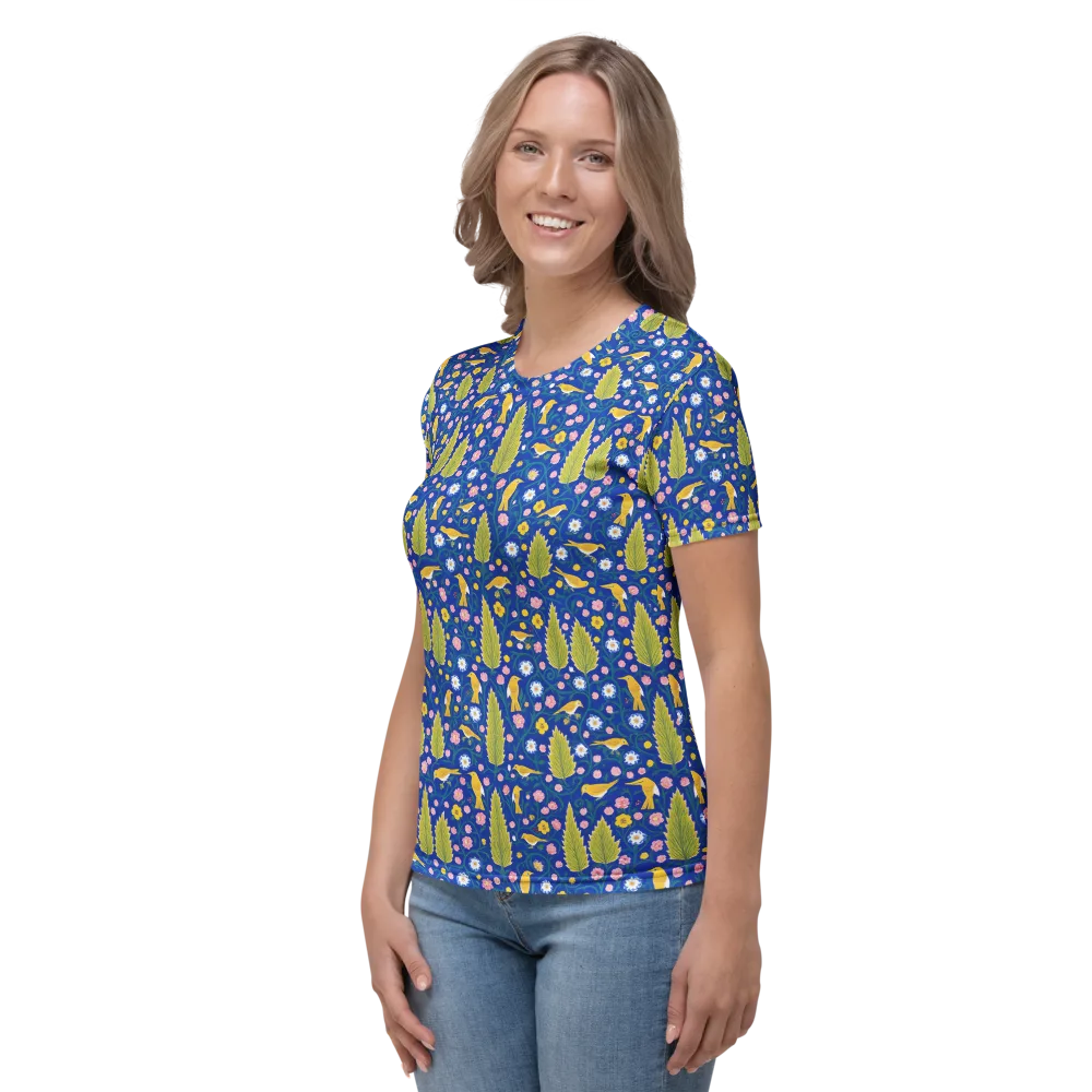Golden Garden Flight on Women's Crew Neck T-Shirt — Left