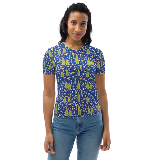 Golden Garden Flight on a Women's Crew Neck T-Shirt