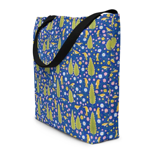 Golden Garden Flight on a Large Tote Bag W/ Pocket