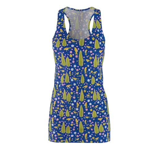 Golden Garden Flight on a Racerback Dress