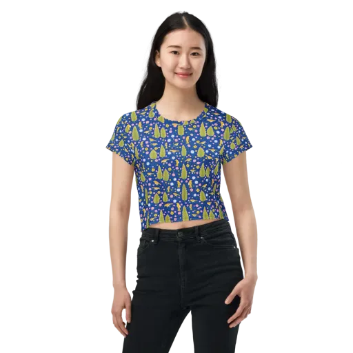 Golden Garden Flight on a Crop Tee