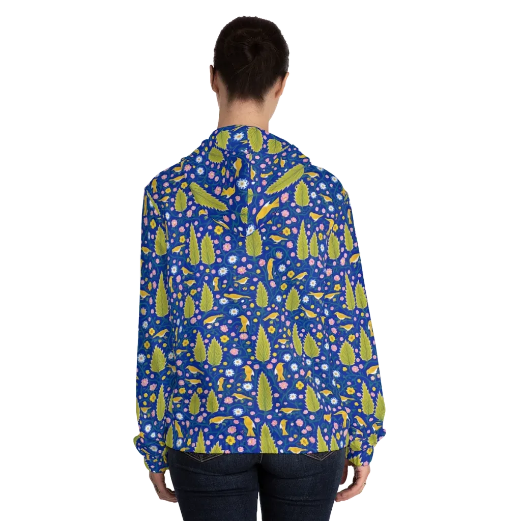 Golden Garden Flight on Women's Full-Zip Hoodie — Back On Person