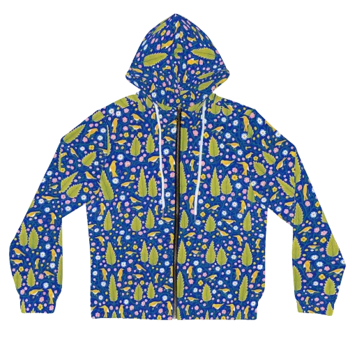 Golden Garden Flight on a Women's Full-Zip Hoodie