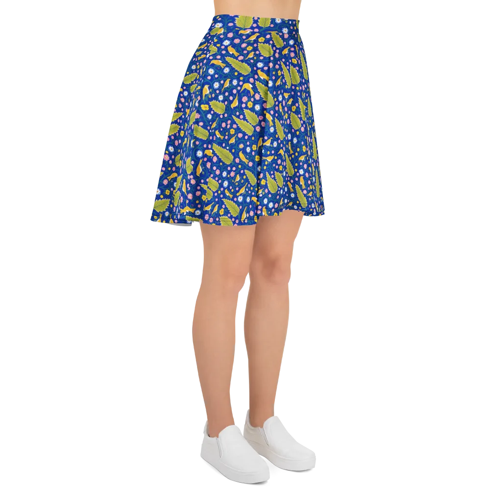Golden Garden Flight on Skater Skirt — Right
