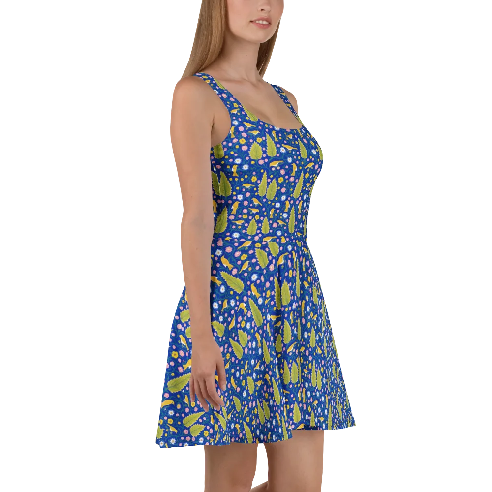 Golden Garden Flight on Skater Dress — Right
