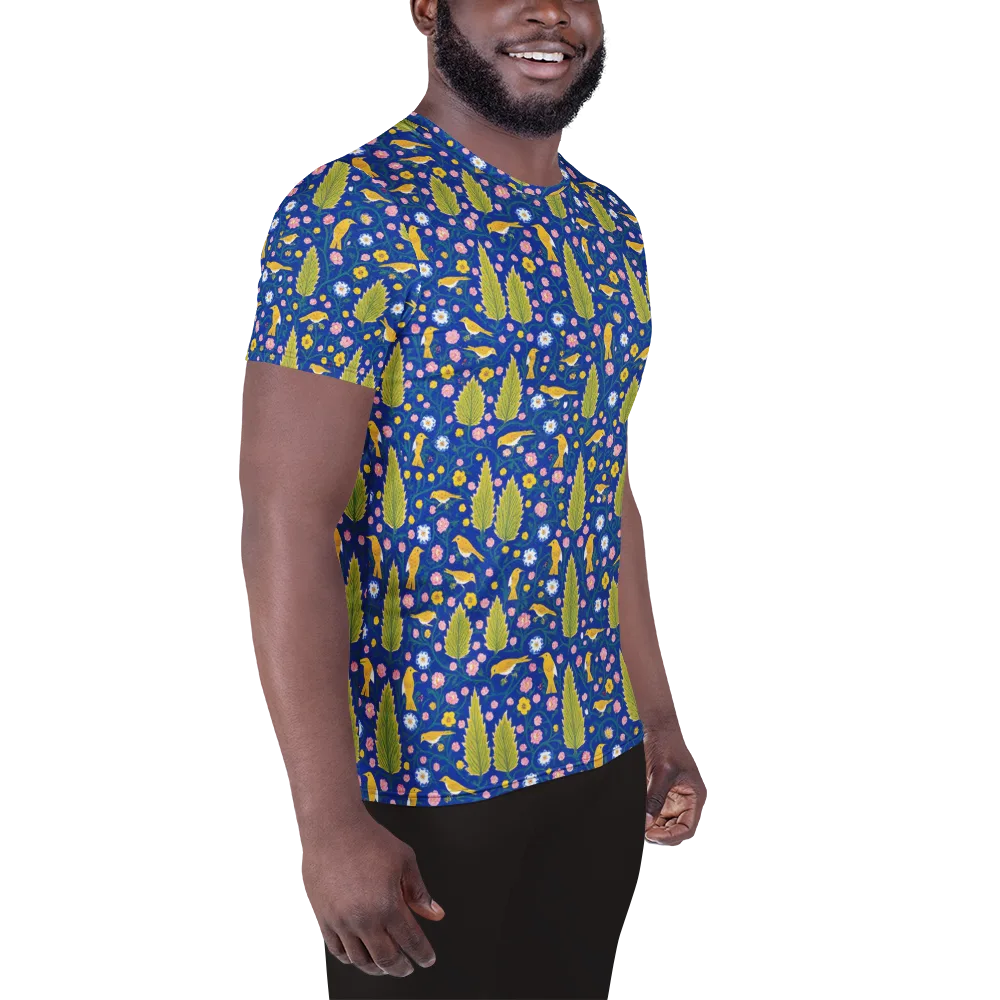 Golden Garden Flight on Men's Athletic T-Shirt — Right