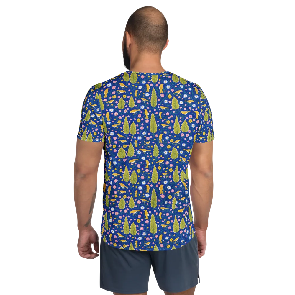 Golden Garden Flight on Men's Athletic T-Shirt — Back