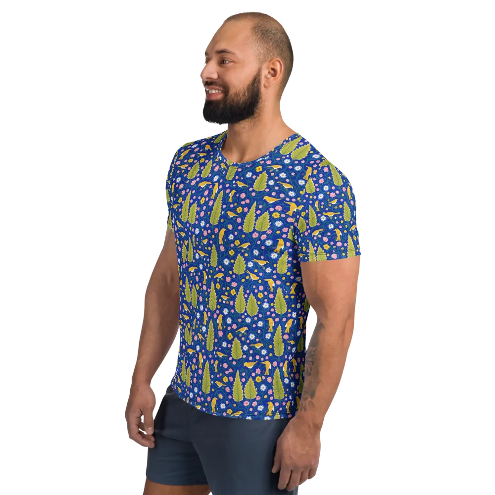 Golden Garden Flight on Men's Athletic T-Shirt — Left