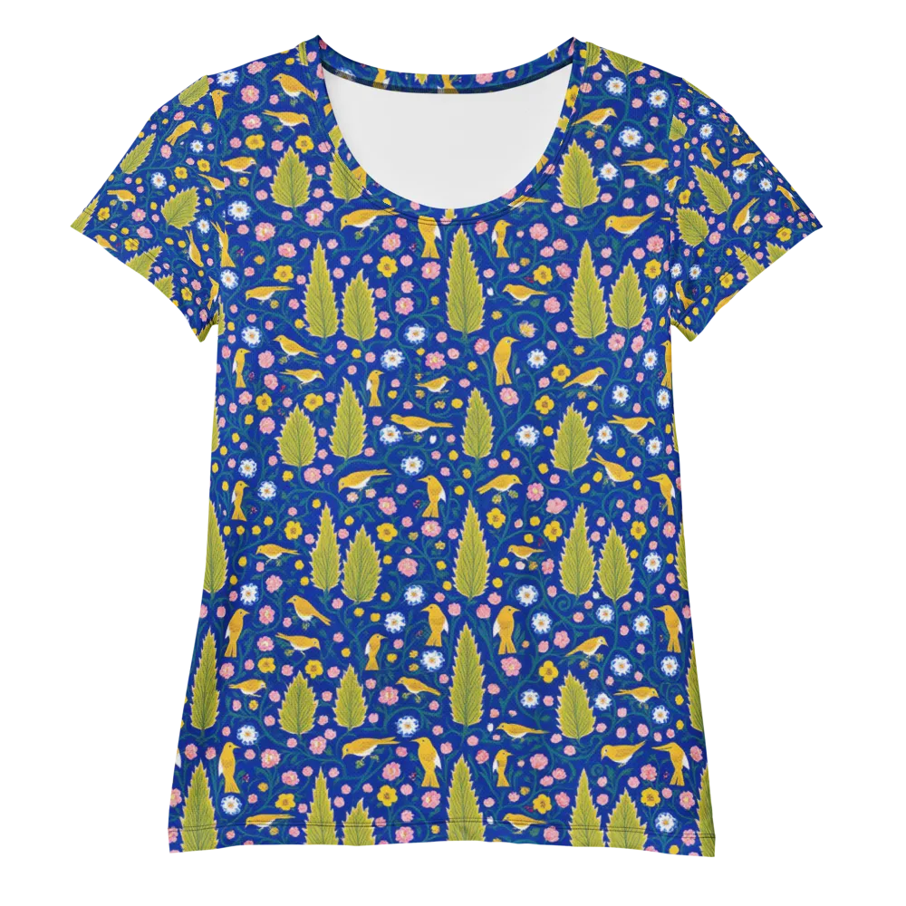Golden Garden Flight on Women's Athletic T-Shirt — Front